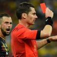Vine: Belgium’s Steven Defour sees red for this very nasty looking stamp