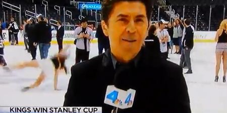 Video: High-heel wearing lady suffers extremely painful-looking fall on the ice after LA Kings’ Stanley Cup victory