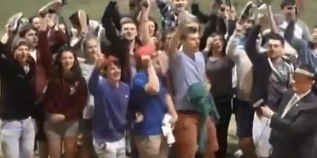 Video: A group of Irish J1 students sang chants at a baseball game this week and were rewarded with season tickets for their efforts