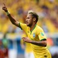 Vine: Neymar slips as he attempts to celebrate Thiago Silva’s goal for Brazil