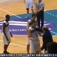 Video: Angry Serbian basketball coach grabs his player aggressively by the throat during game