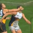 POW! Right in the kisser! Aussie rules player gets knocked out following in-game punch