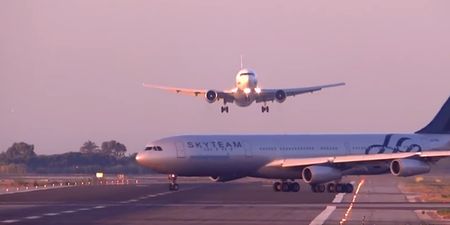 Video: Very scary near miss between two planes at Barcelona airport