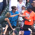 Video: Baseball match beer vendor catches foul ball in a bucket, gives it to young fan