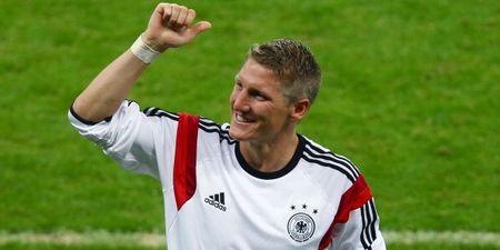 Pic: Bastian Schweinsteiger is wearing probably the very first pair of shin-pads ever invented