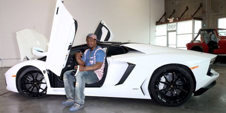 Pics: Super Bowl winner puts velvet ropes around his parked white Lamborghini