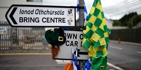 Pic: Ulster football fans show solidarity with people of Gaza before today’s final