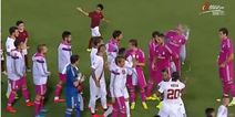 Video: Roma’s Seydou Keita refuses to shake Pepe’s hand and throws a water bottle at him