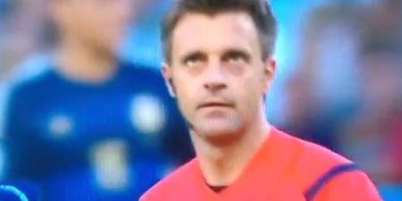 Vine: Match referee sorts his hair out after catching sight of himself on the big screen