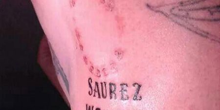 Pic: Idiot spells Suarez wrong on this bite tattoo