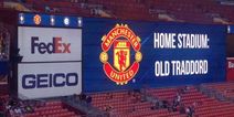 Pic: Oh dear. The graphics operator on Man Utd’s pre season tour had an absolute nightmare