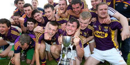 Pic: Stunning shot of Wexford player taking a sideline cut from tonight’s Leinster U21 hurling final