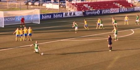 Video: Megan Connolly’s stunning free-kick winner in Ireland women’s under-19’s brilliant win over Sweden last night