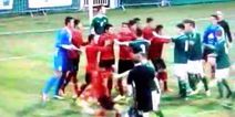 Vine: Northern Ireland player target of vicious kick to the head as violence breaks out in Milk Cup clash with Mexico