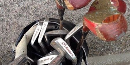 Pic: This set of ‘wild chape’ golf clubs in Newry deserve to be sold for the quality of this Gumtree ad alone