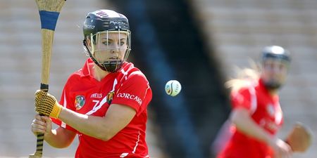 Video: Cork camogie star Anna Geary shows off her freestyle hurling skills in high heels
