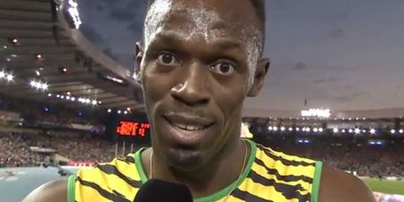 Video: Usain Bolt has a little rant at Gabby Logan in the BBC studio