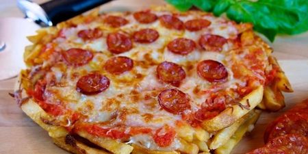 We’re putting on the pounds just looking at this magnificent pizza with a base made from chips