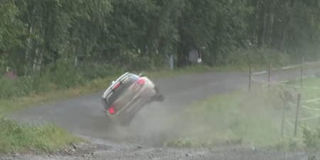 Video: French rally driver pulls off one absolutely incredible save