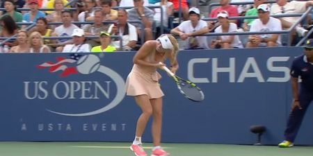 Video: Caroline Wozniaki’s hair got tangled in her racket during a shot at the US Open and it made us laugh