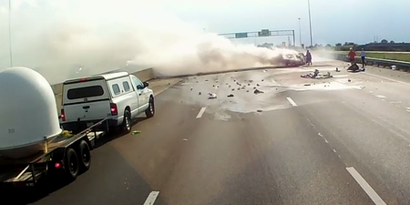 Video: Hero truck driver pulls woman and one-year-old from a burning car