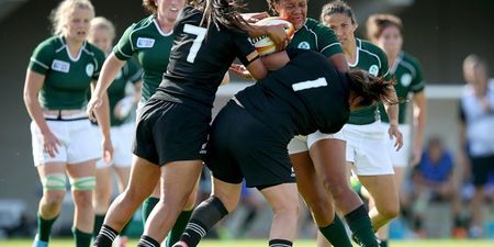 Vine: Ireland’s Grace Davitt rattled by a monstrous hit against New Zealand