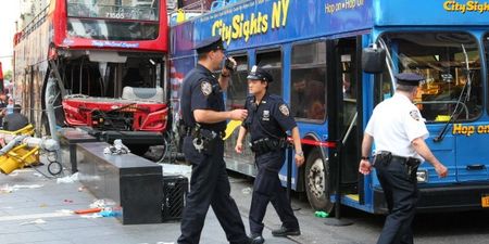 Pic: The scene in New York after two buses crashed into each other in Times Square