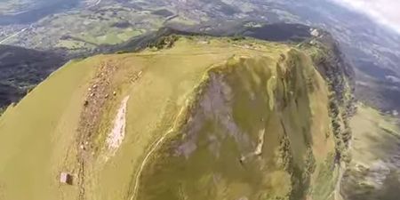 Video: Wingsuit jumper captures incredible POV footage as he flies through the Alps