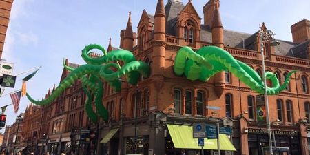 Pic: Have you seen the giant octopus overlooking George’s Street in Dublin?