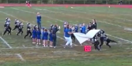 Video: This Pee Wee football team’s entrance might just be the best sports blooper of the year