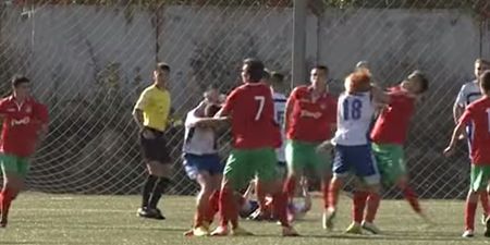 Video: Tut-tut, Russian schoolboy football match descends into a 22 man fight with kung-fu kicks