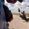 Video: Motorbike crash sees two riders flying over their handlebars