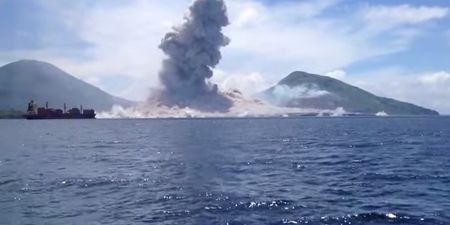 Video: Holidaymaker captures the moment a volcano erupts in Papua New Guinea