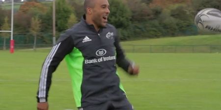 Video: Munster did the keepy-uppy challenge for Blue September and Simon Zebo brought his A-game