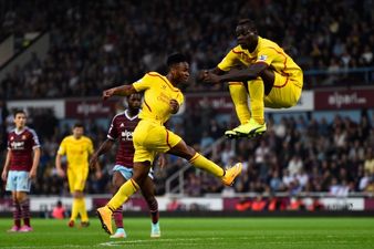 Pic: Mario Balotelli had to perform some leap to get out of the way of Raheem Sterling’s goal this evening
