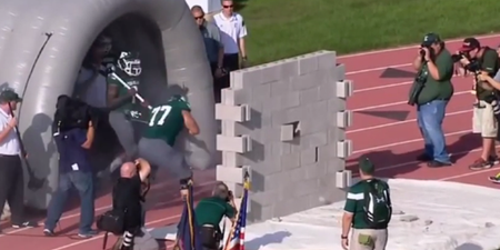 Video: That’s Gas! Is this the most outrageous American football entrance ever?