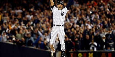Video: Derek Jeter bade farewell to the New York Yankees in the most fitting way possible last night