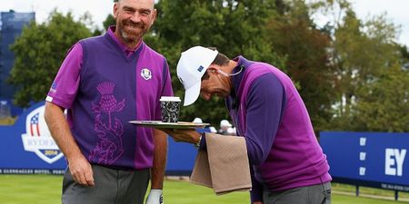Pic: Padraig Harrington takes the p*ss out of his Ryder Cup vice-captaincy role in splendid fashion