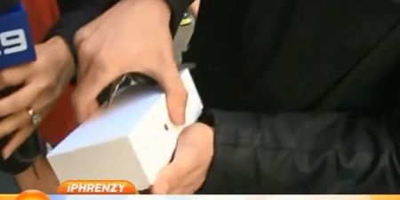 Video: The first person to get his hands on an iPhone 6 in Perth immediately dropped it on live television