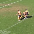 GIF: Bone-crunching rugby hit from Australia