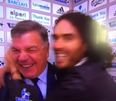 Vine: Russell Brand ambushes Big Sam after win over City, kisses him several times