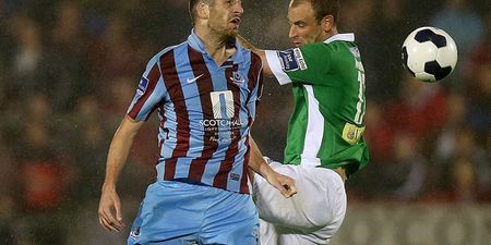 Vine: Drogheda United’s Gavin Brennan puts in a shocking two-footed tackle against Cork City