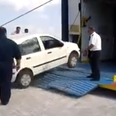 Video: Loading a car ferry in rough seas is a test of a driver’s timing and skill