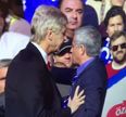 Vine: Arsene Wenger pushes Jose Mourinho on touchline during Chelsea v Arsenal