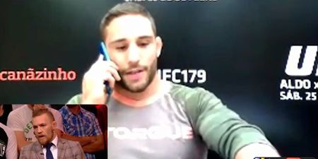 Video: Conor McGregor tells Chad Mendes: “I could rest my balls on your forehead”