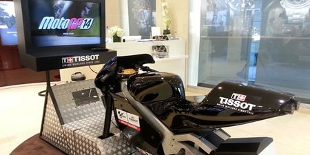 Tissot’s amazing MotoGP simulator has visited Arnott’s Jewellery Hall and JOE has set a pretty damn good lap time…