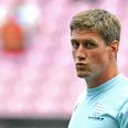 Pic: Ronan O’Gara couldn’t be less enthusiastic about hawking off this crappy Racing Metro merchandise