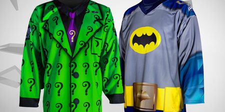 Video: Watch as Batman fights the Riddler in this charity ice hockey match