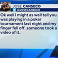 Former MLB star Jose Canseco’s finger falls off while playing poker