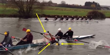 Video: This rower heartbreakingly fell out of his boat midway through a race